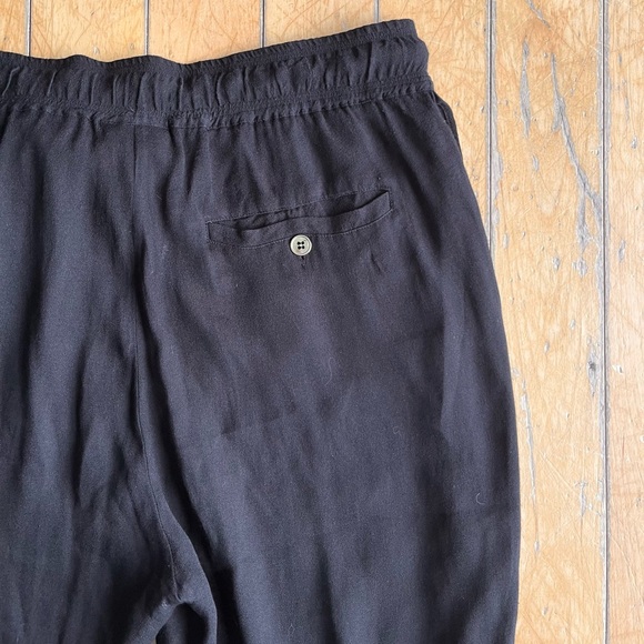 Noa Noa Relaxed Fit Boho Flowy Ruffle Black Pants with Elastic Waist – Size 40 - Picture 7 of 9